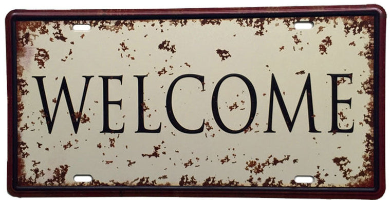 Welcome License Plate