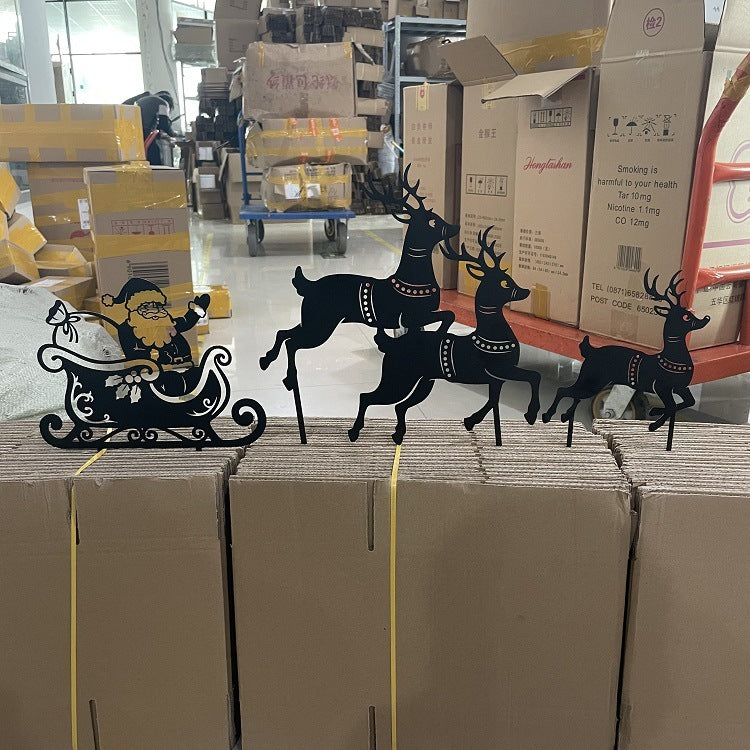 Santa’s Sleigh and Reindeer Lawn Ornament