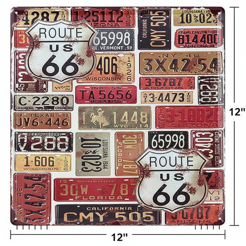 Route 66 License Plate Collage