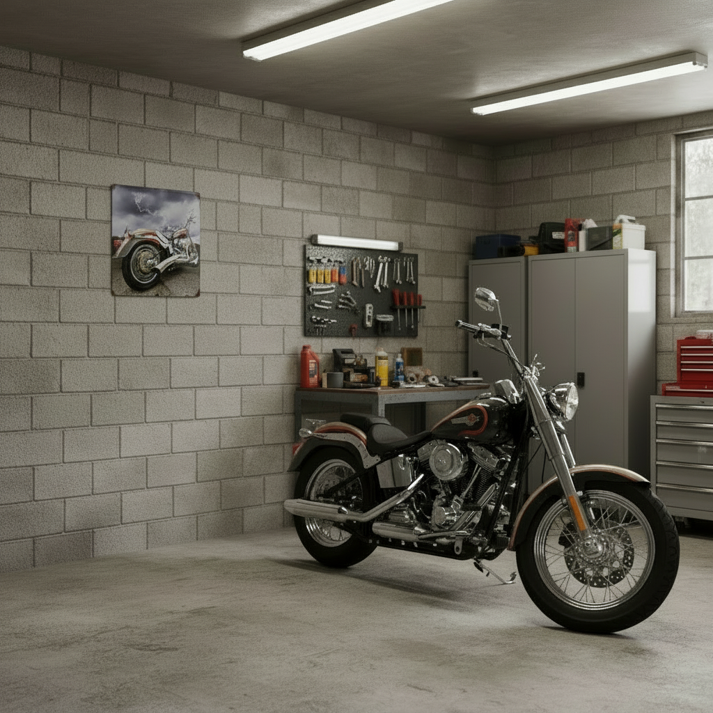 Motorcycle Against a Stormy Sky