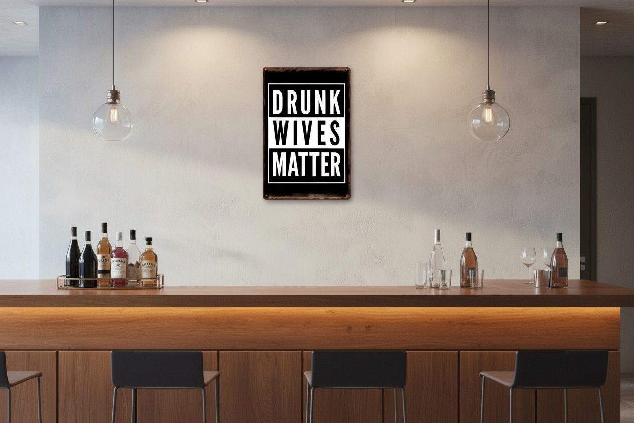 Drunk Wives Matter Metal Wall Sign