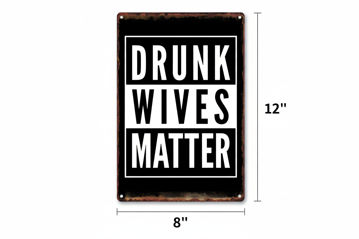 Drunk Wives Matter Metal Wall Sign