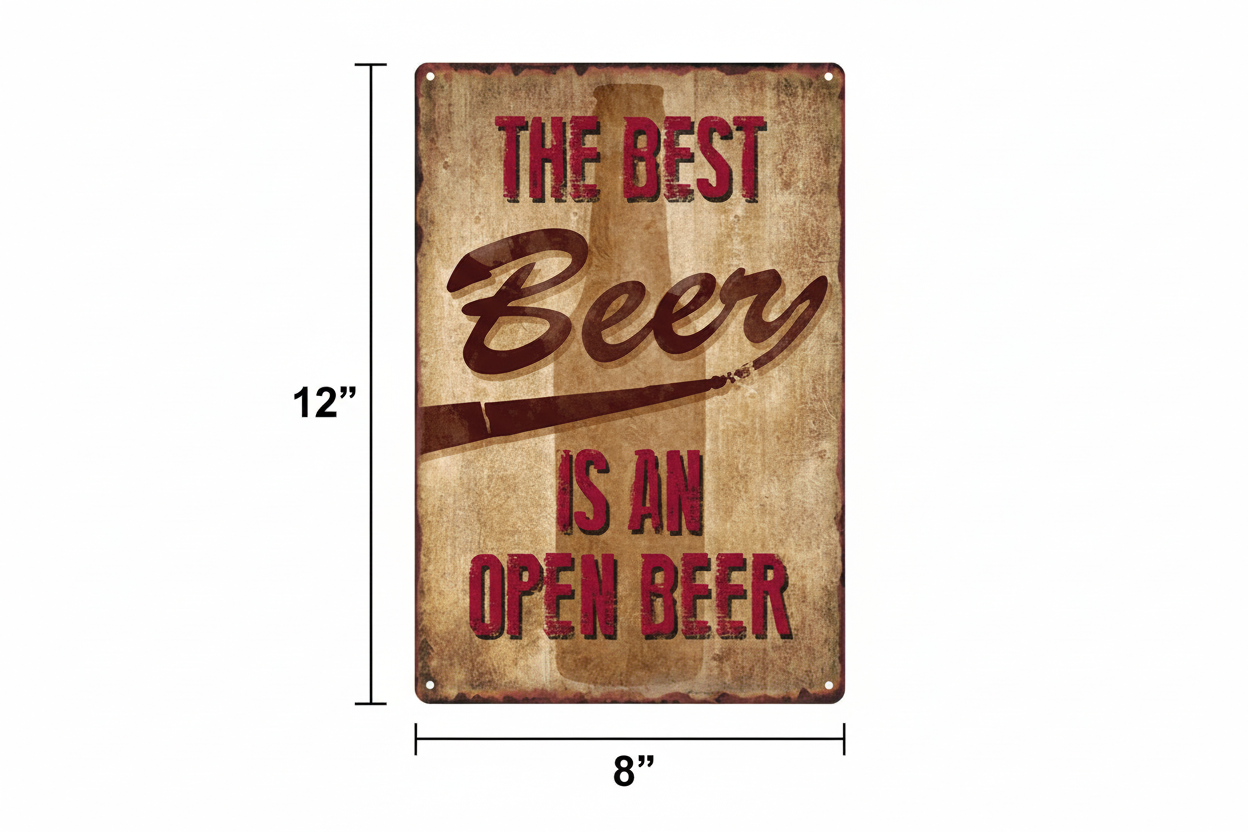 The Best Beer is an Open Beer Metal Wall Sign