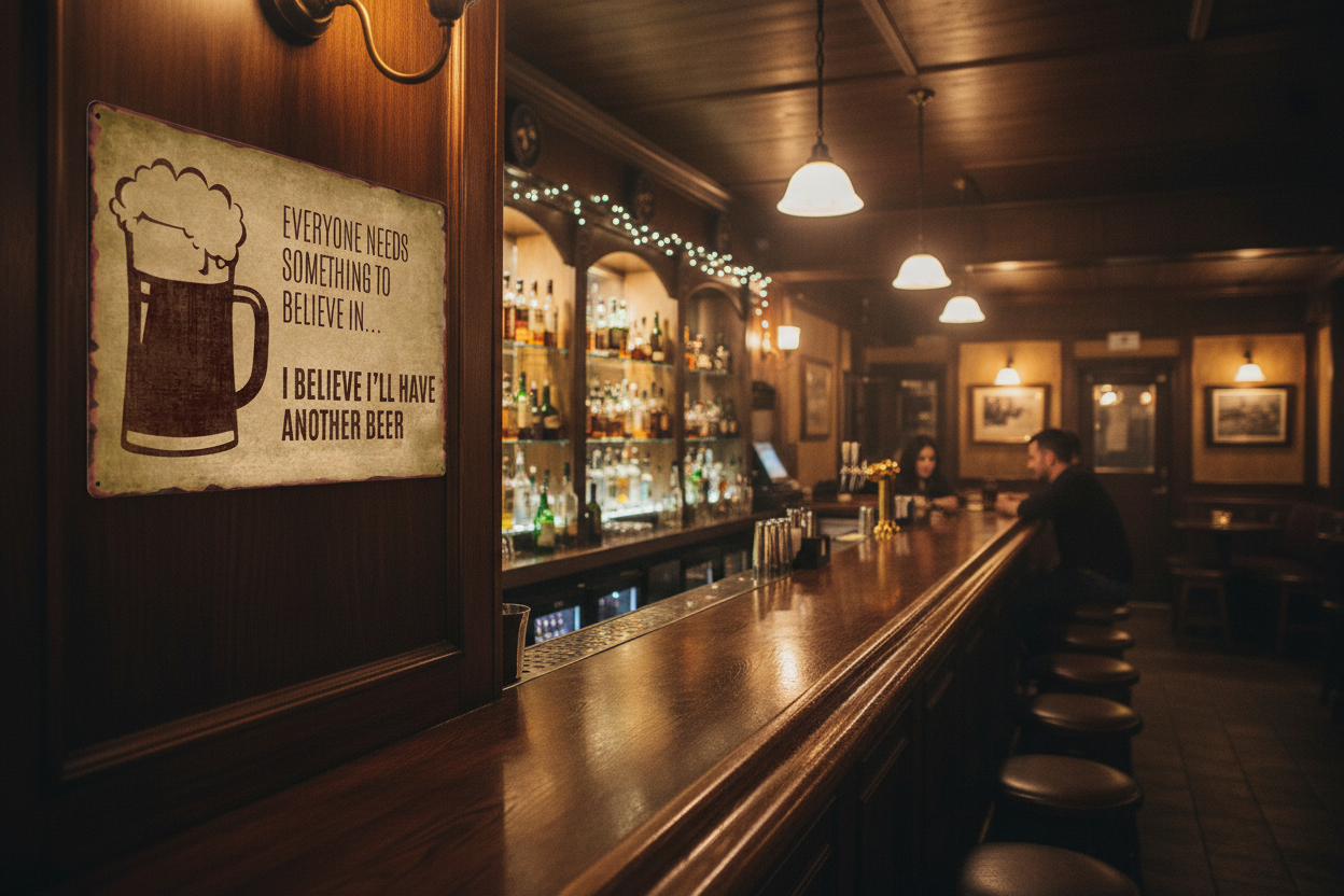 I Believe I'll Have Another Beer Metal Wall Sign