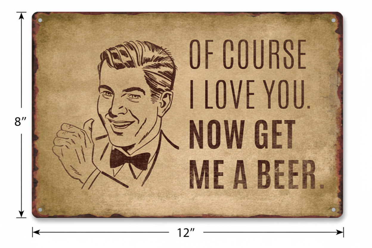 Now Get Me a Beer Metal Wall Sign