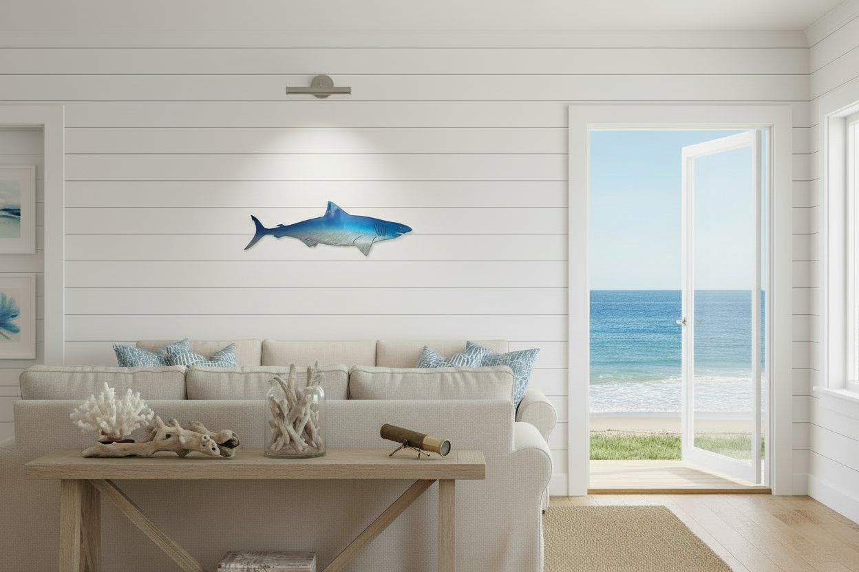 Great White Shark Metal Wall Sculpture