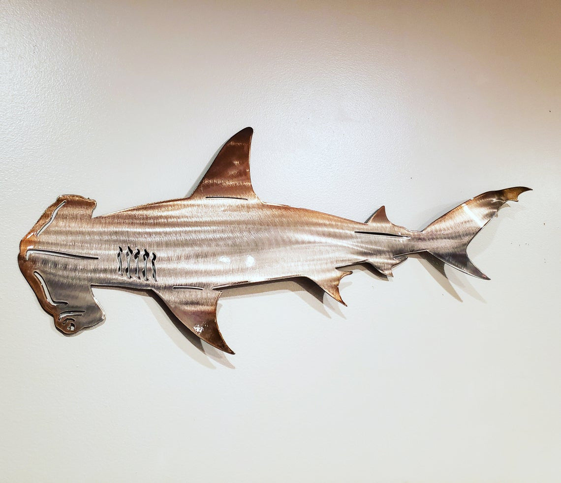 Hammerhead Shark Metal Wall Sculpture