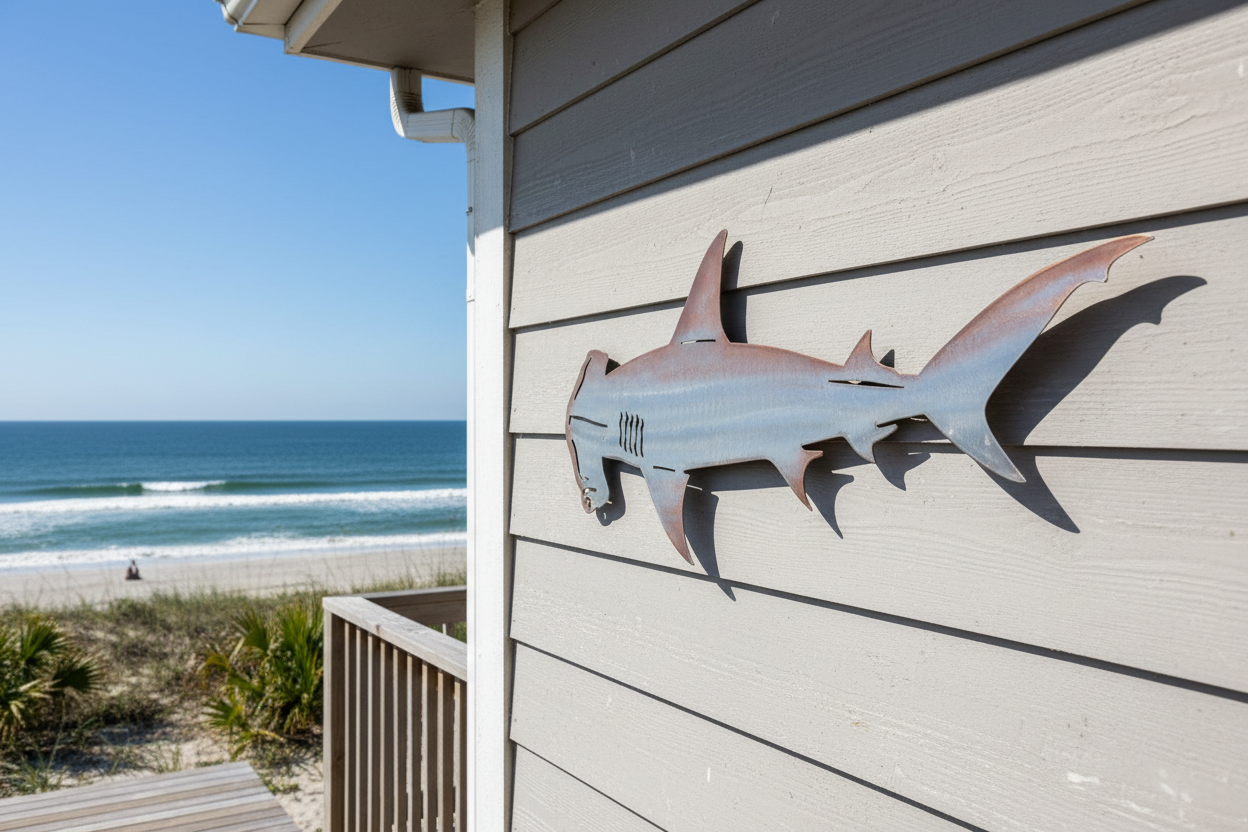 Hammerhead Shark Metal Wall Sculpture