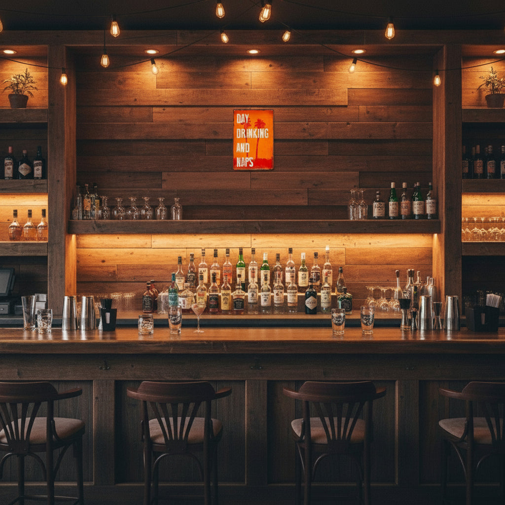 Bar Decor Day Drinking and Naps Metal Sign Palm Trees Vintage Retro Wall Art Tin Signs Beach Decor Gift 8x12 inches