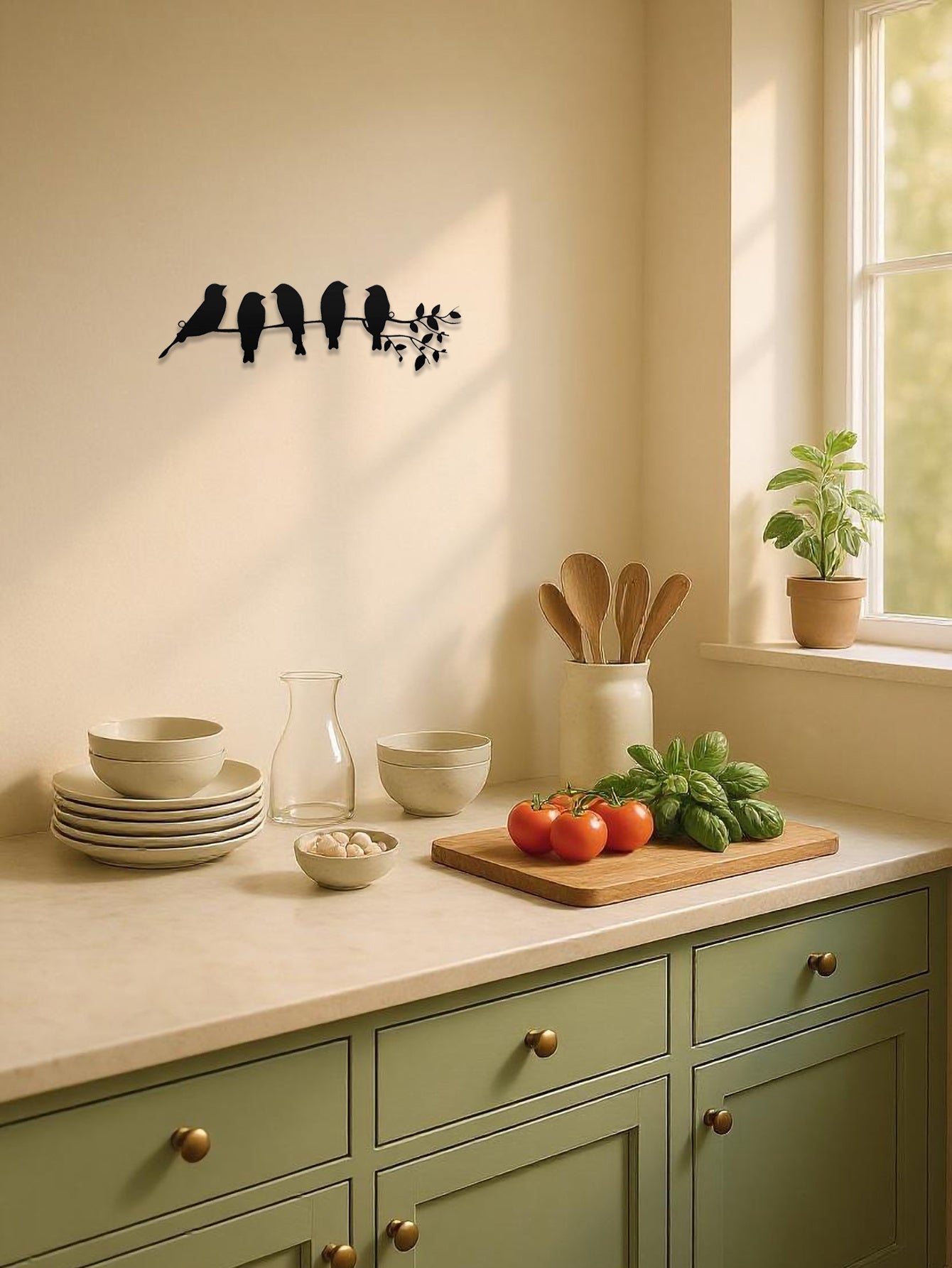 Leaves With Birds Sculpture